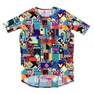 LuLaRoe Disney Shirt Womens S Mickey Mouse‎ Geometric Tunic Bright Colorful